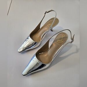 Silver Slingback Heels